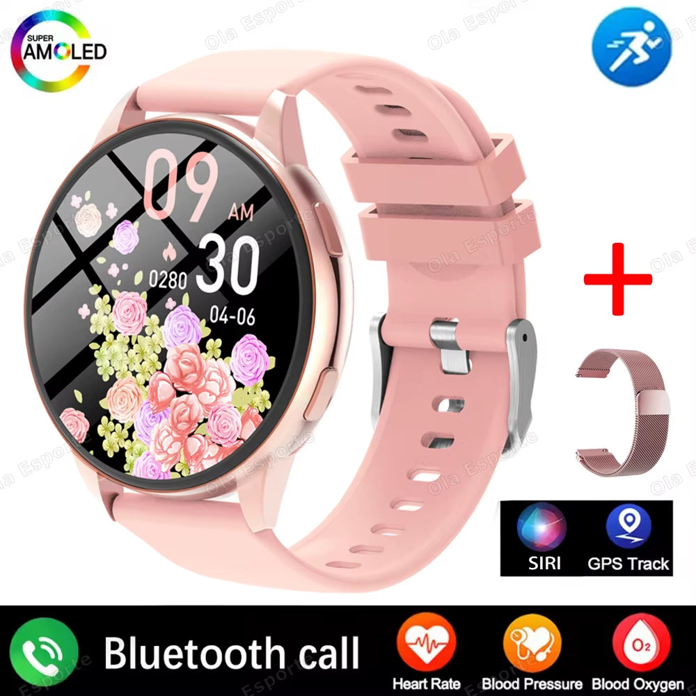 2025 Smart Watch Ladies Full Touch Screen Sports Fitness Watch IP67 Waterproof Bluetooth Call for Android Ios Smartwatch Female
