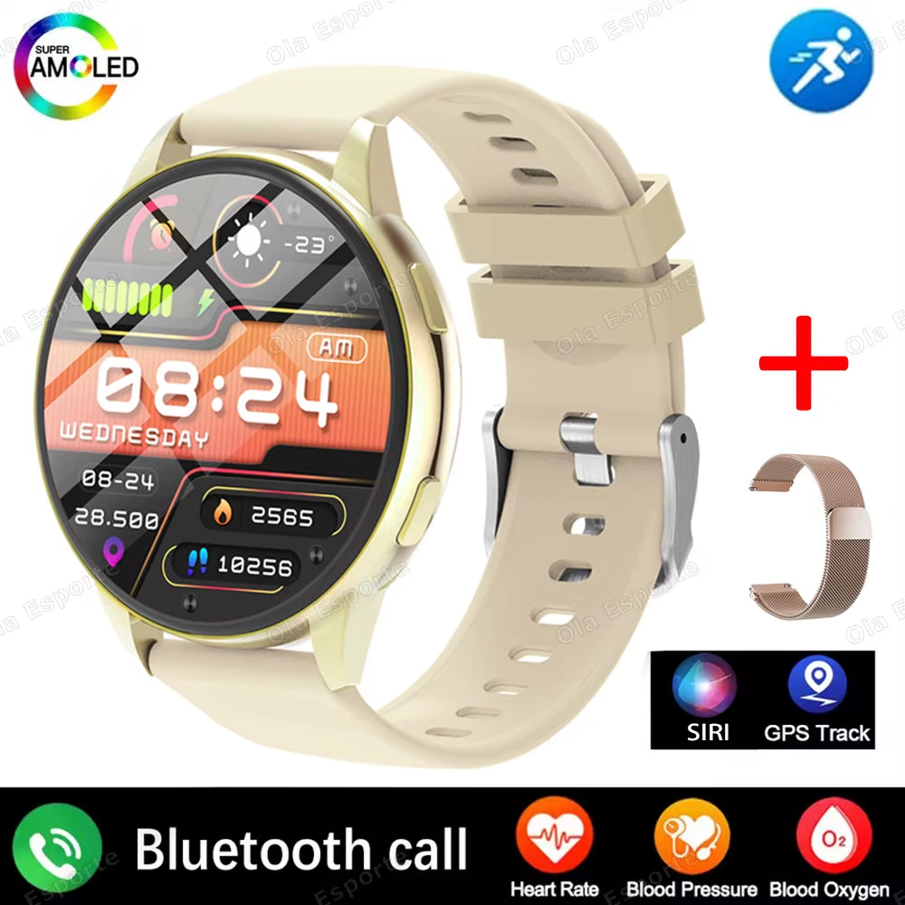 2025 Smart Watch Ladies Full Touch Screen Sports Fitness Watch IP67 Waterproof Bluetooth Call for Android Ios Smartwatch Female