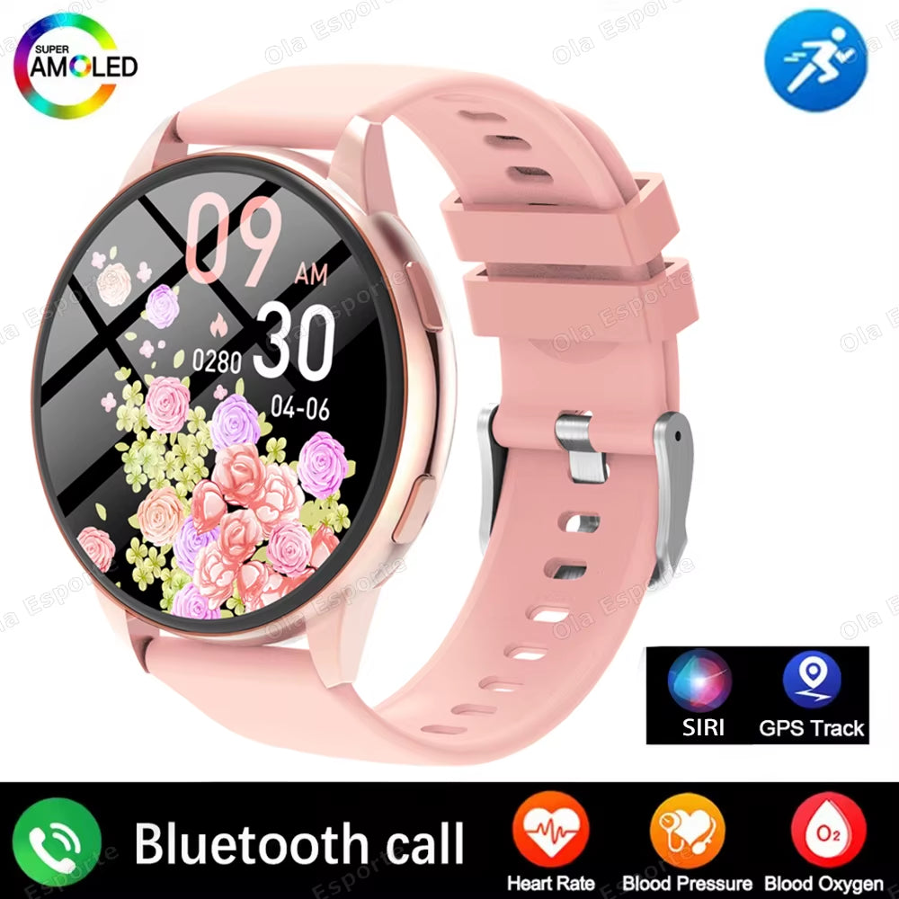 2025 Smart Watch Ladies Full Touch Screen Sports Fitness Watch IP67 Waterproof Bluetooth Call for Android Ios Smartwatch Female