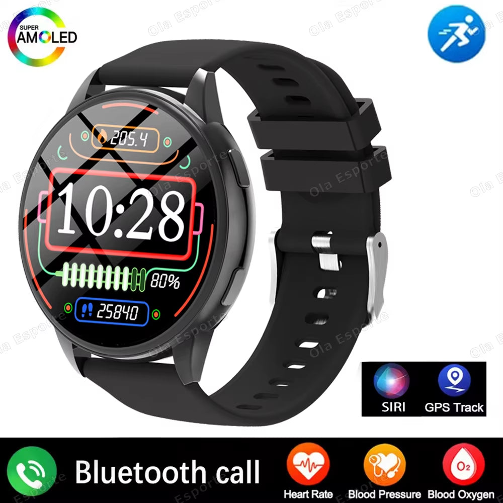 2025 Smart Watch Ladies Full Touch Screen Sports Fitness Watch IP67 Waterproof Bluetooth Call for Android Ios Smartwatch Female