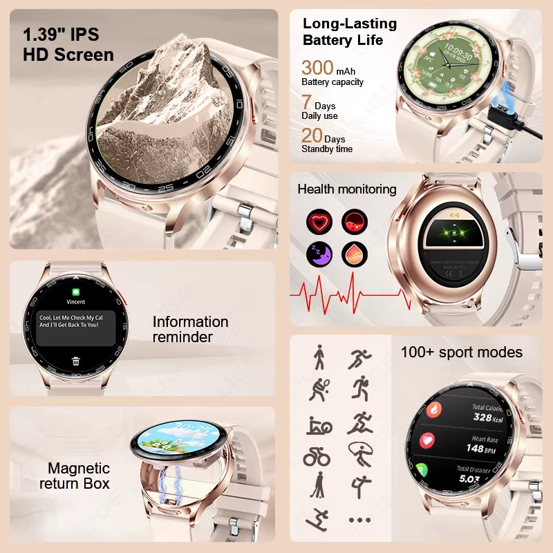 Smart Watch with Earbuds 1.39 Inch Fitness Watch 2 in 1 Calories Sleep Monitor Heart Rate Blood Pressure Monitor Bluetooth Watch