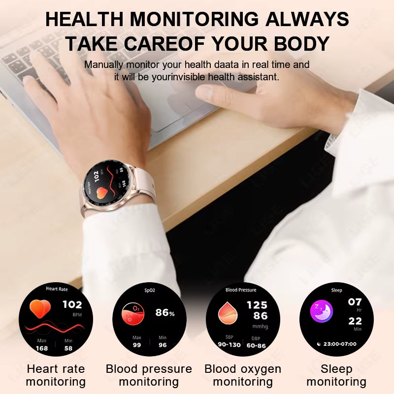 Smart Watch with Earbuds 1.39 Inch Fitness Watch 2 in 1 Calories Sleep Monitor Heart Rate Blood Pressure Monitor Bluetooth Watch