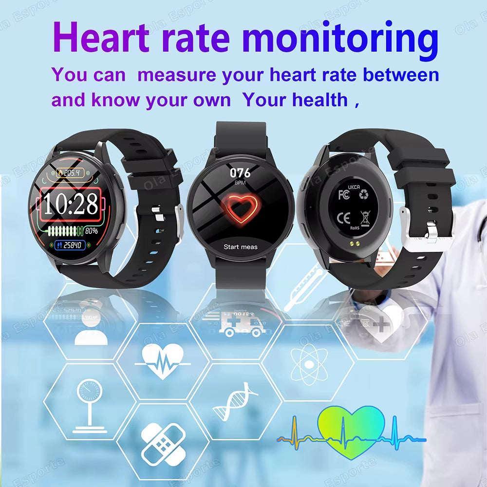 2025 Smart Watch Ladies Full Touch Screen Sports Fitness Watch IP67 Waterproof Bluetooth Call for Android Ios Smartwatch Female